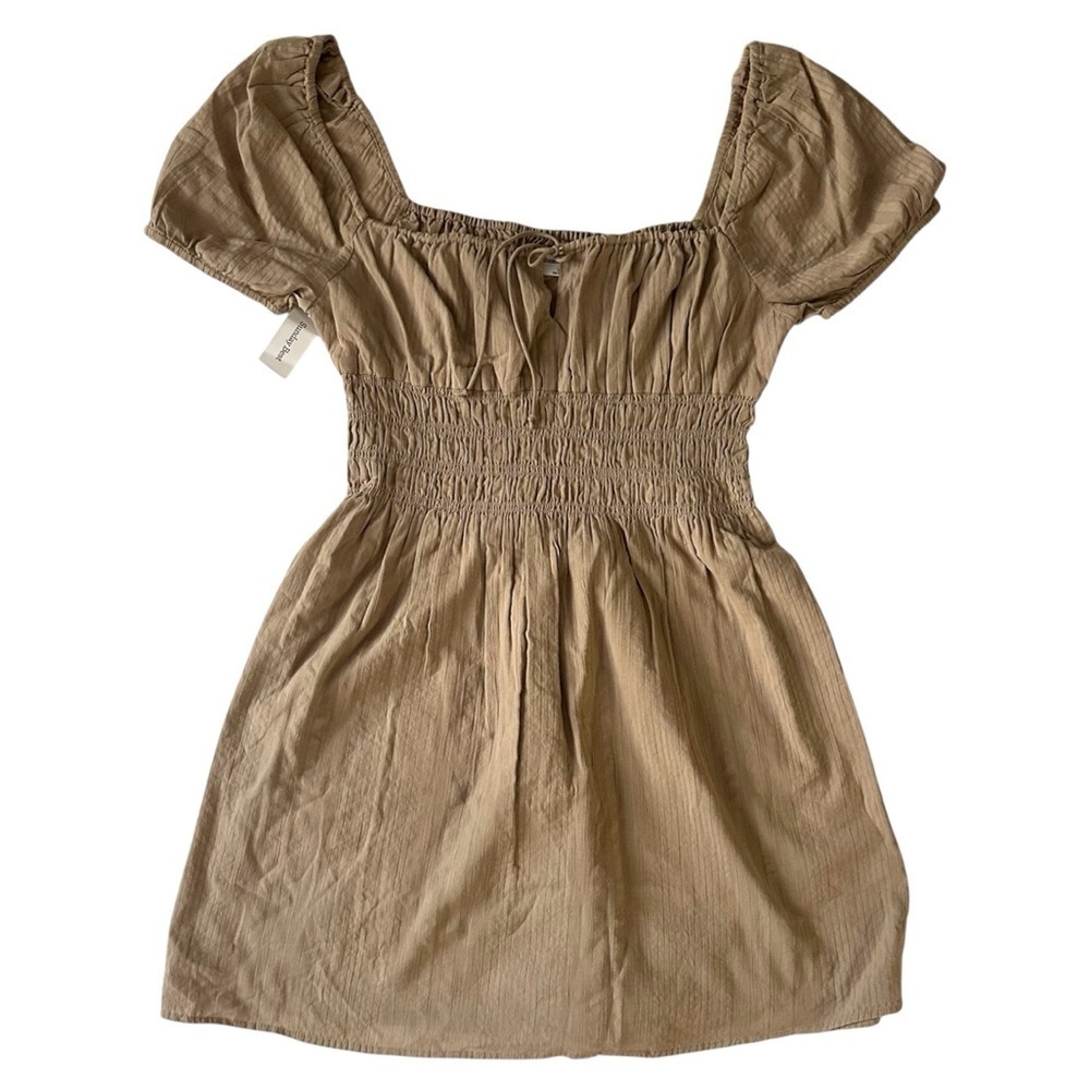 NWT💕 Aritzia Sunday Best KAY Dress Puff Sleeve - Taupe Large